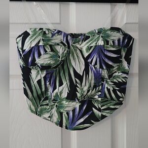 Tropical Leaf Print Crop Top Fashion Nova